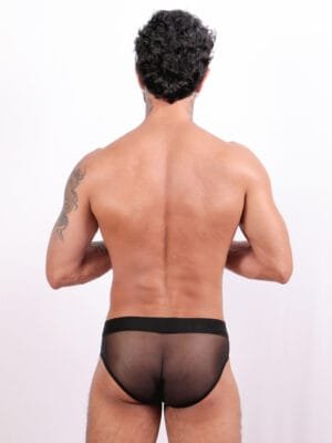 Cueca preta transparente masculina