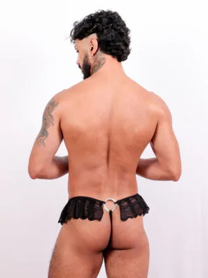 Lingerie Masculina Fio Dental Babados de Renda