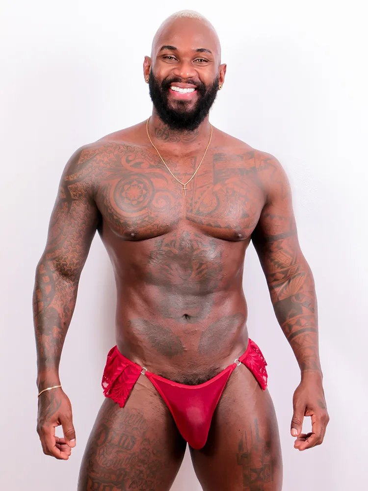 Lingerie Masculina Fio Dental Babados de Renda