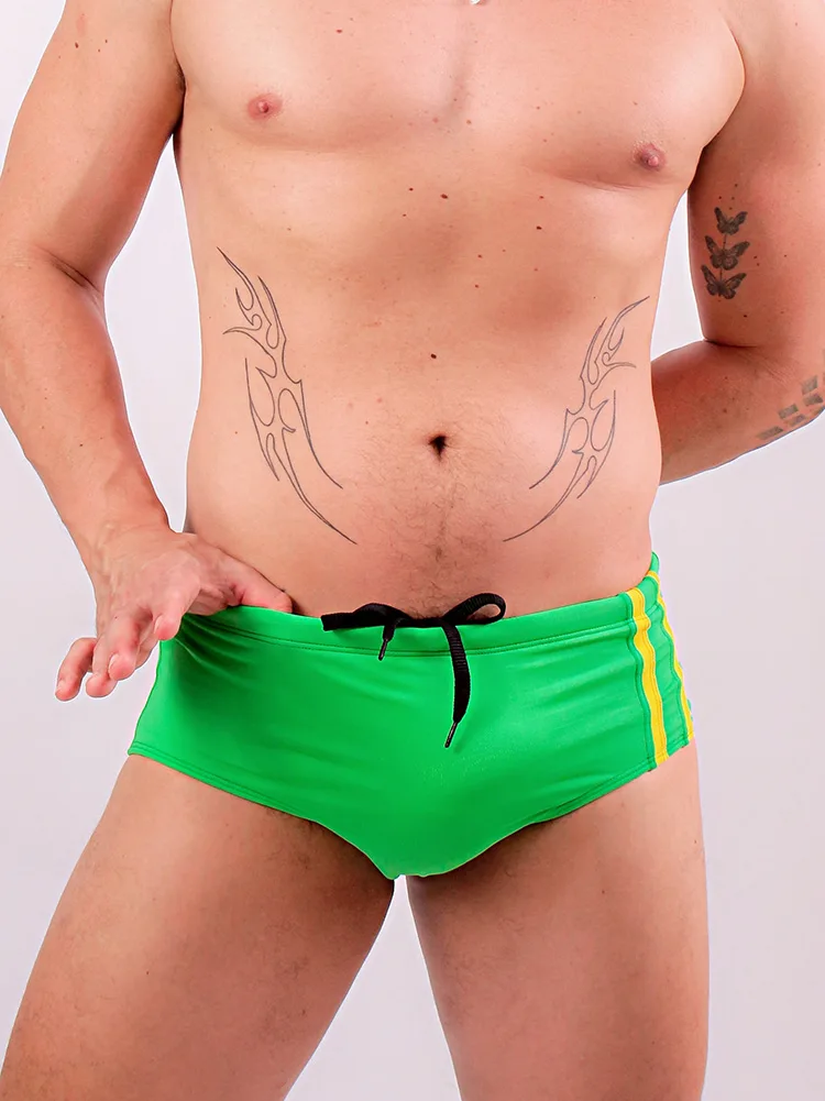 Sunga Slip Listras Verde e Amarelo - Brasil