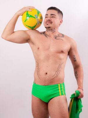 Sunga Slip Listras Verde e Amarelo - Brasil
