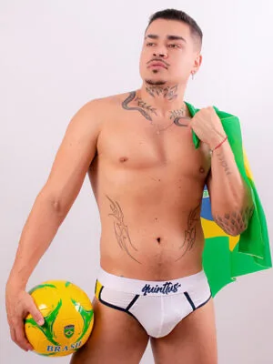 Cueca Slip Branca Brasil